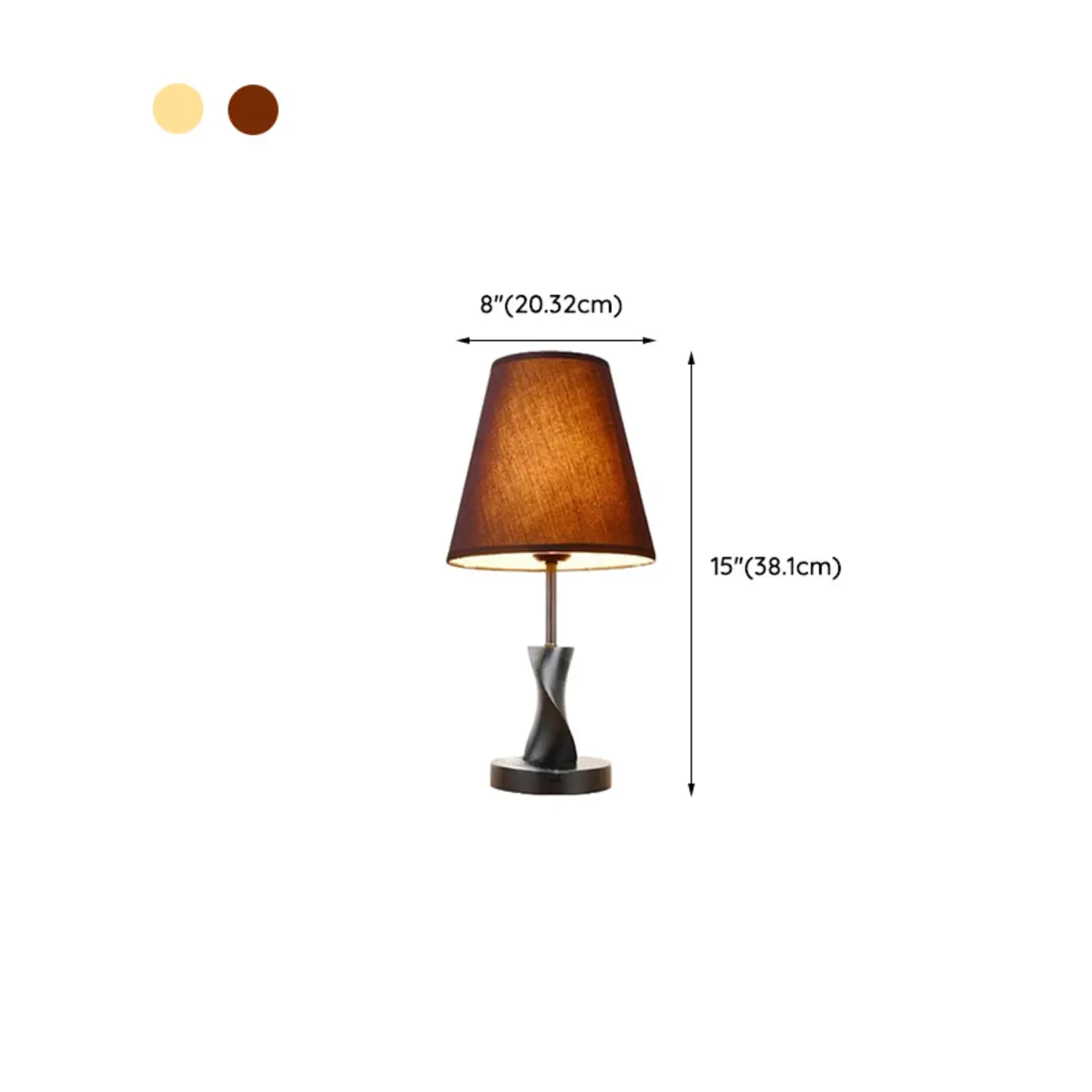 Elegant Modern Wood Fabric	Black  LED Table Lamp Dimmable  #size