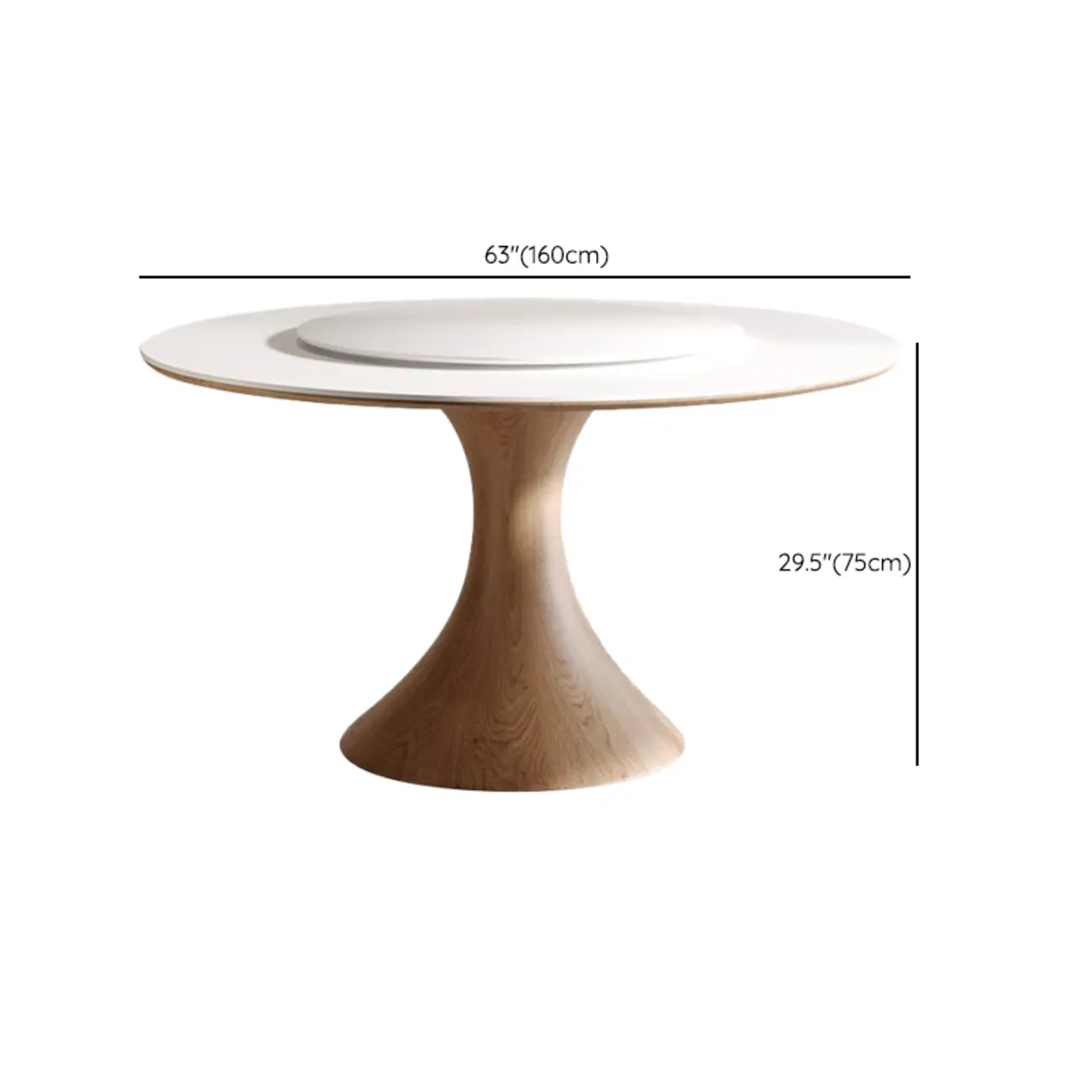 Modern White Stone Round Dining Table Image - 21