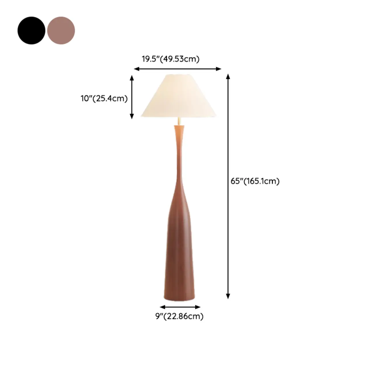 65" Modern Metal Bottle-Shaped Floor Lamp #size