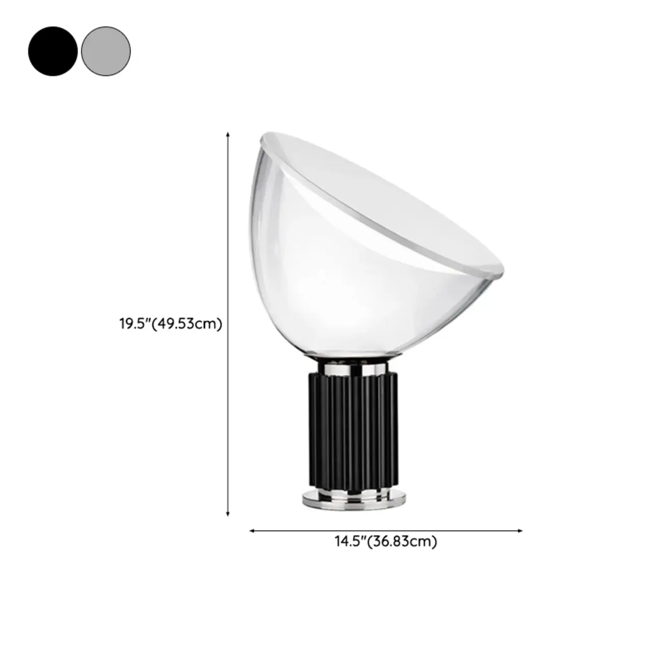 Modern Glass Dome Table Lamp with LED Options #size