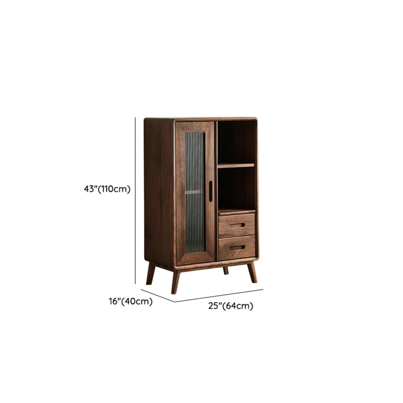 Elegant Wooden Display Cabinet with Drawers and Glass Door #size