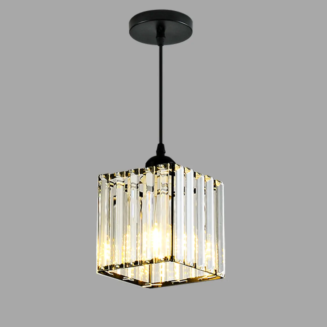  Art Deco Gold Metal Crystal Geometric Pendant Light Image - 3 | homeyfad