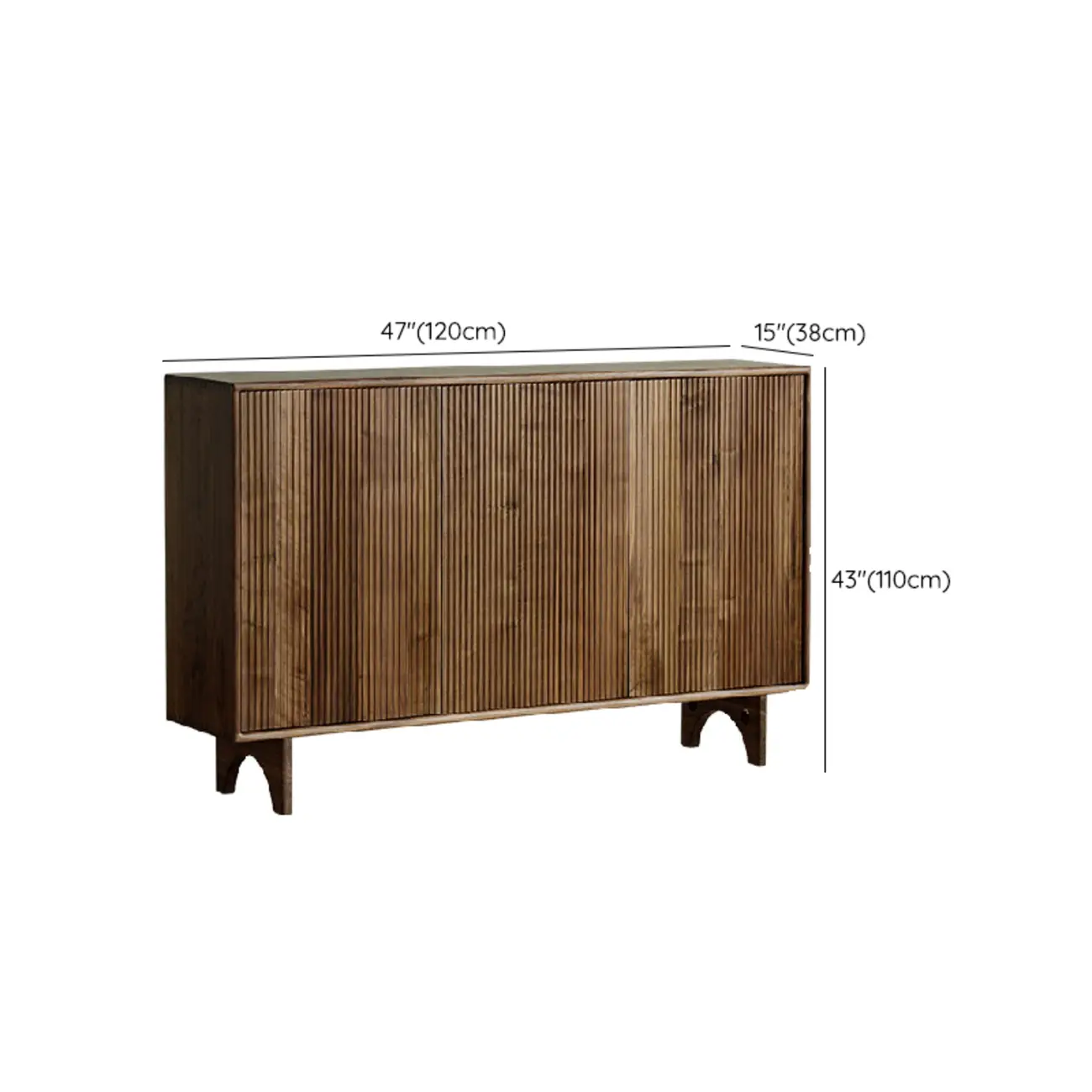 Scandinavian Dark Walnut Solid Wood Shoe Cabinet #size