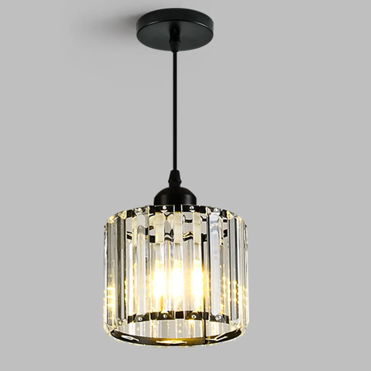  Art Deco Gold Metal Crystal Geometric Pendant Light Image - 11 | homeyfad