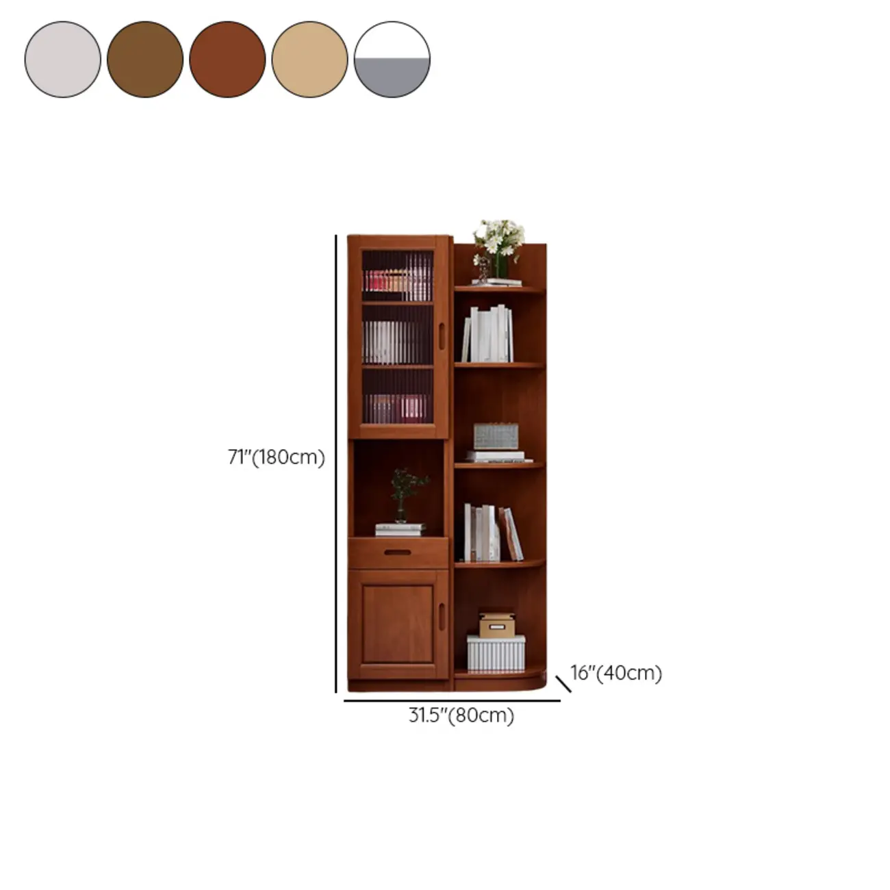 Modern Brown Wooden Utility Cabinet for Living Room #size