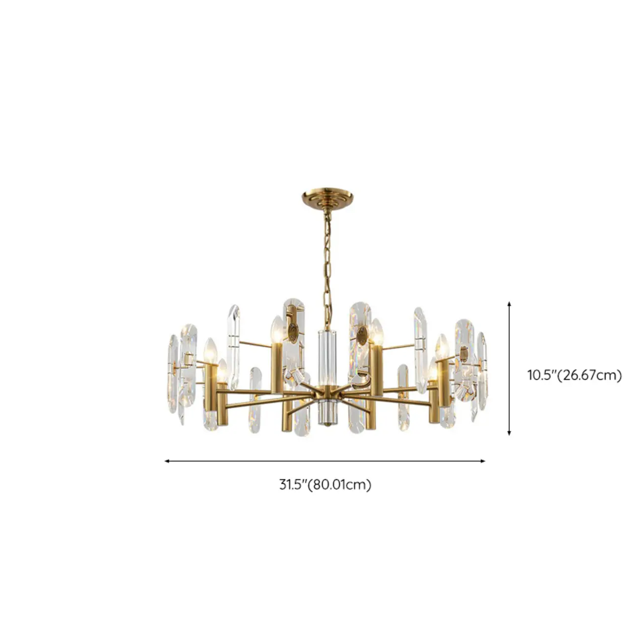 Modern Glamorous Clear Crystal Golden Sputnik Chandelier Image - 19