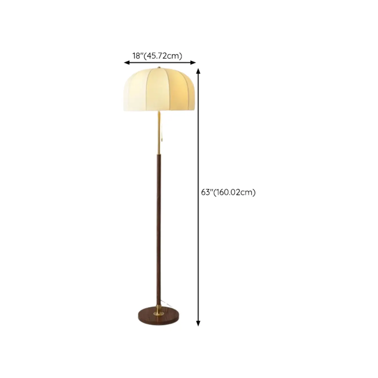 Traditional LED Dome Floor Lamp with Pull Chain for Living Room  #size