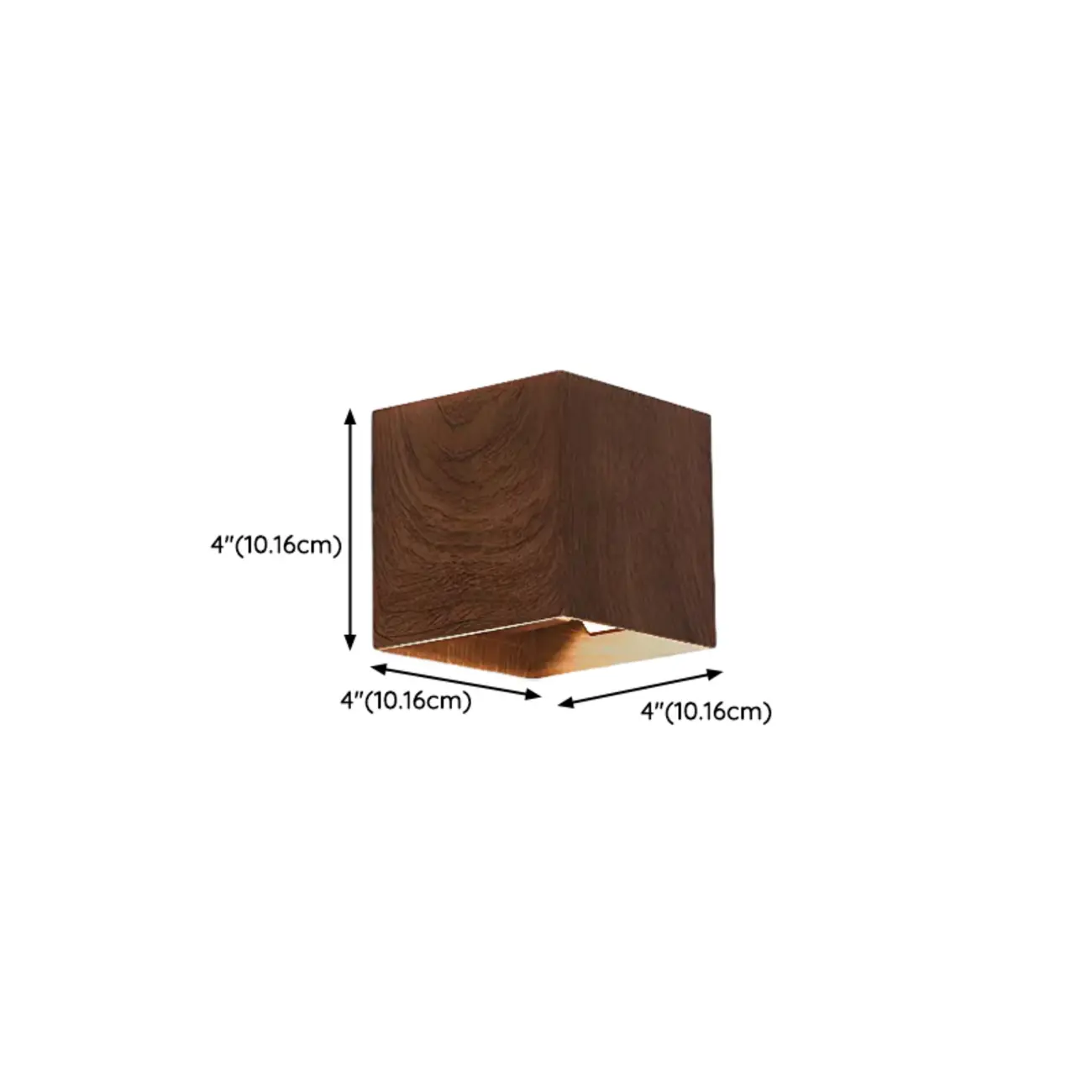 Walnut Geometric 2-Light LED Wall Sconce with Up & Down #size