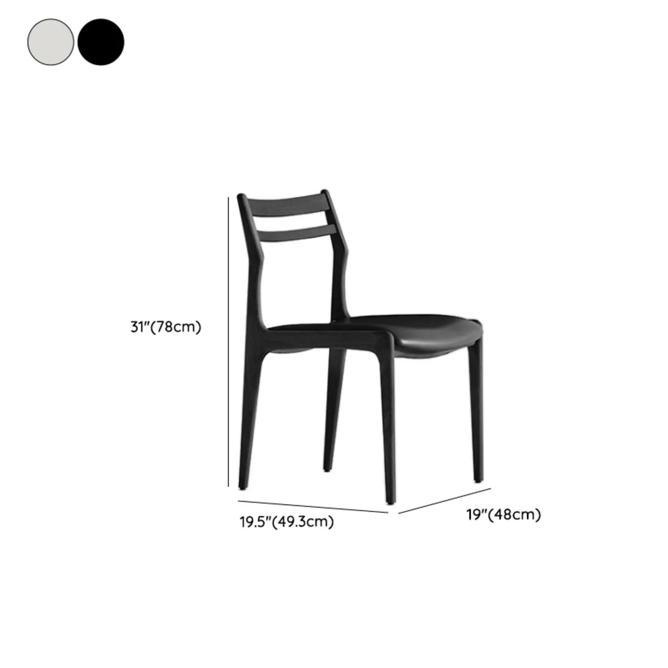 Modern Upholstered Ladder Back Wooden Dining Chair  #size