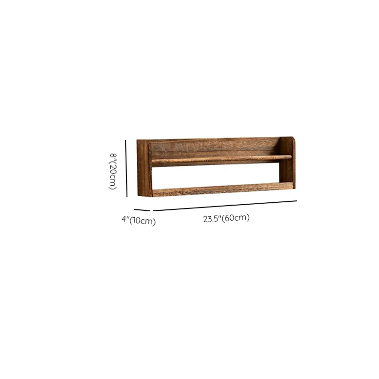 Modern Wooden Wall-Mounted Open Bookcase Small Bookshelf #size