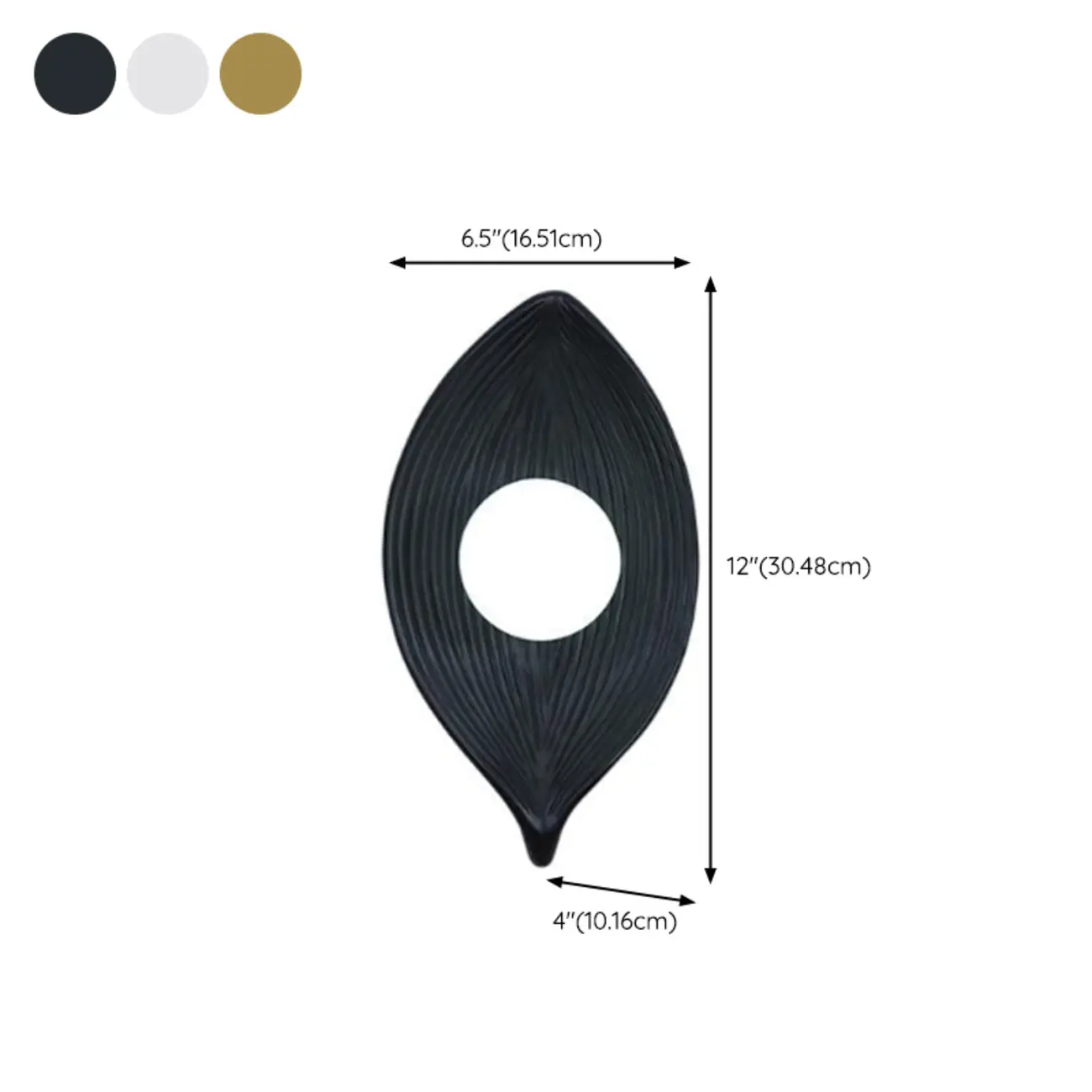 Chic Modern Mini Resin Leaf Wall Sconce for Bedroom Decor #size