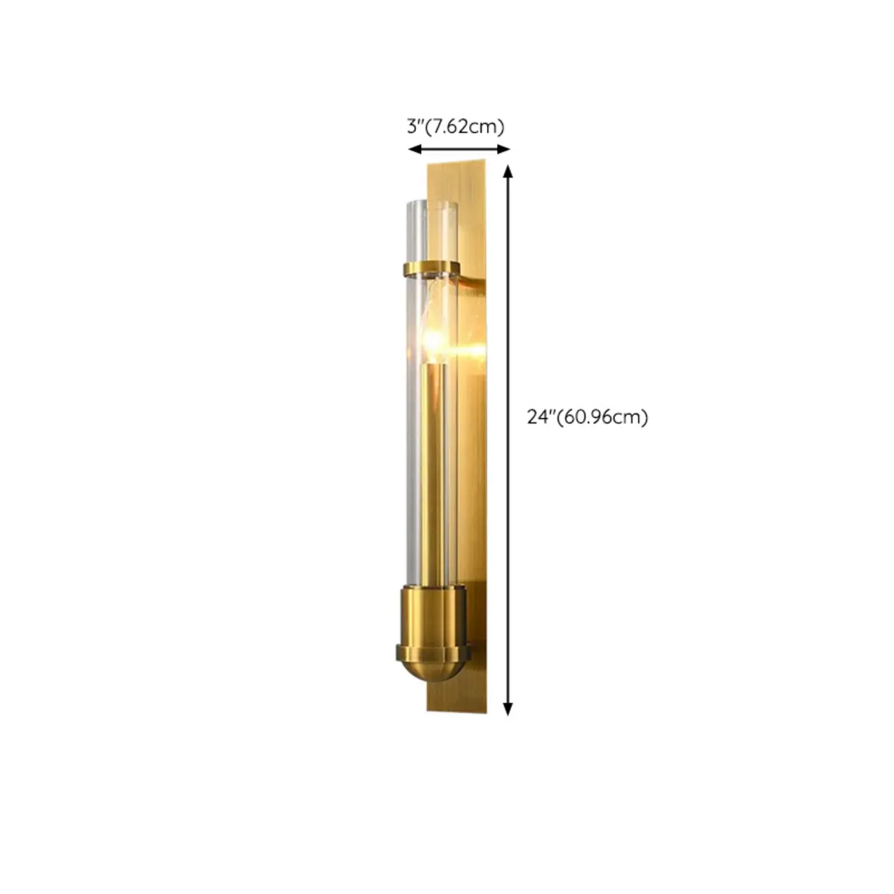 Medium Cylinder Gold LED Wall Sconce for Indoor Lighting  #size