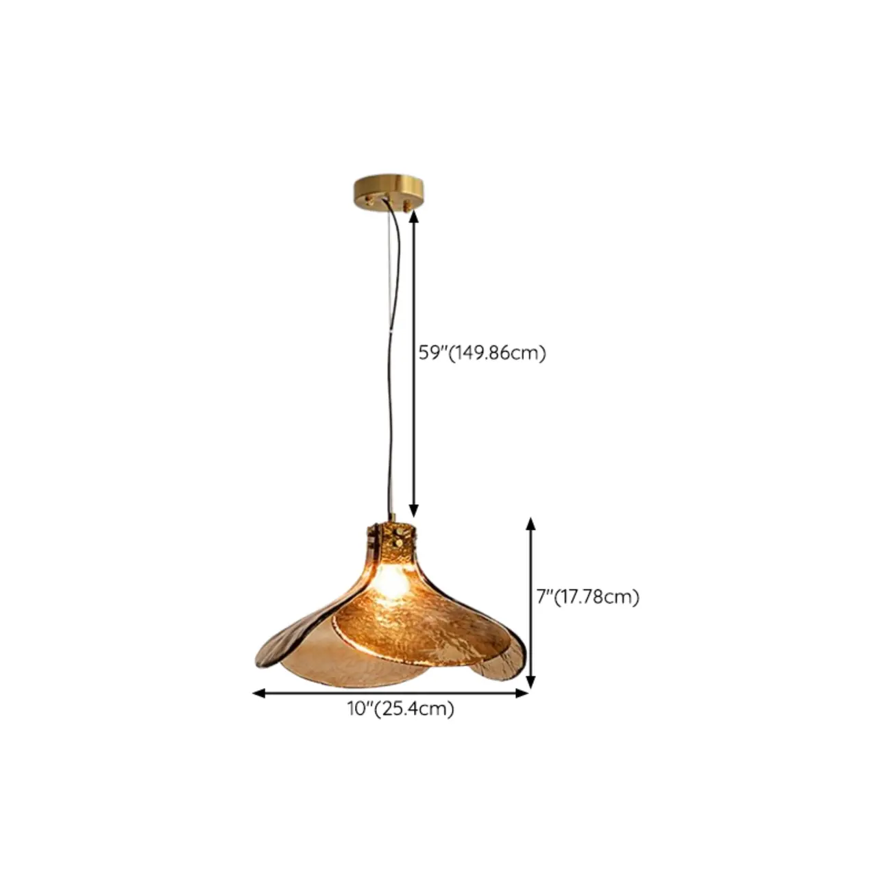 Modern Rope Amber Glass Hanging Pendant Lights for Kitchen #size