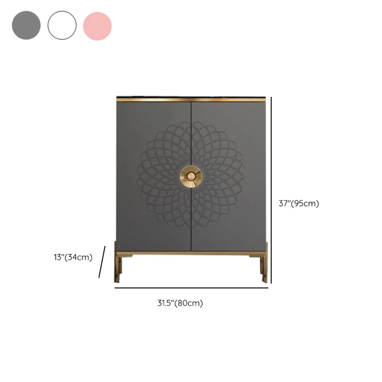 Freestanding Stylish Adjustable Shelves Shoe Storage Cabinet #size