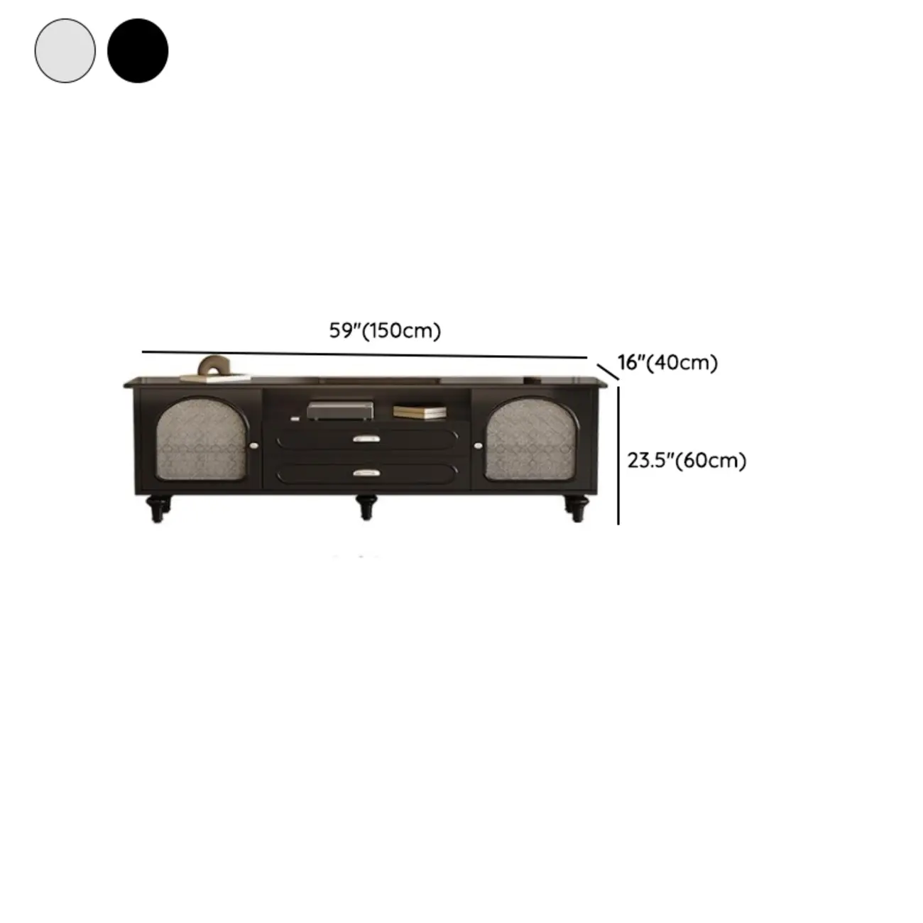 Modern Wood TV Stand with Cabinet and Drawers #size