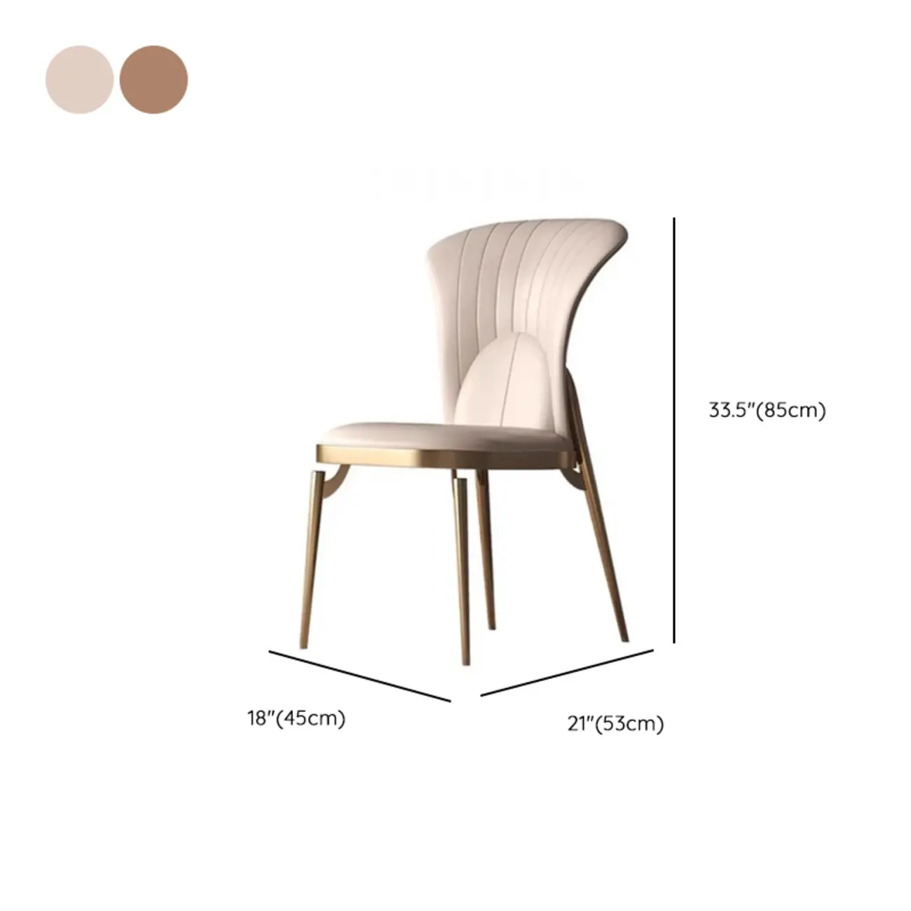 Modern Luxury Leather Upholstered Dining Chairs #size
