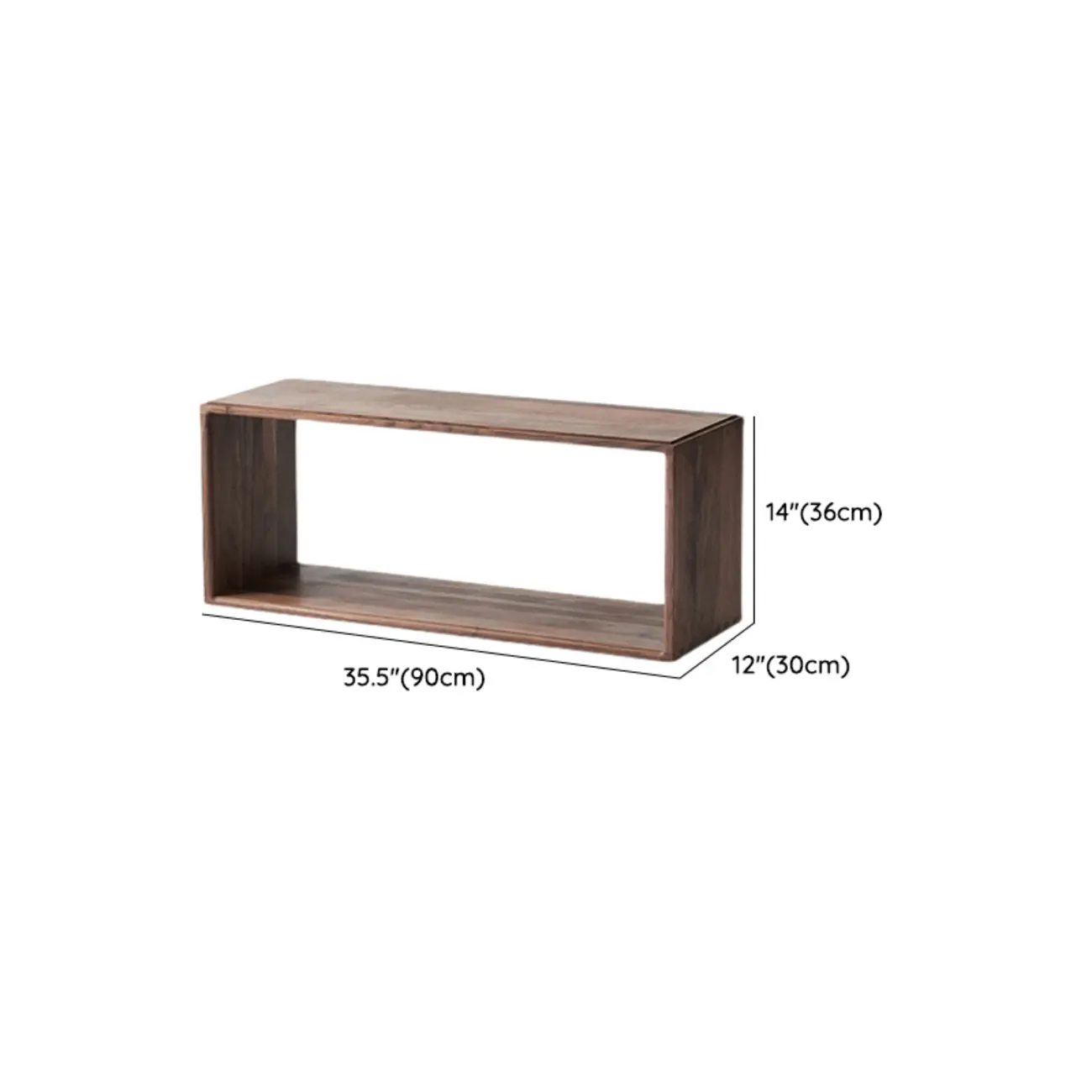 Brown Wooden Open Back Cube Bookshelf Storage Organizer #size