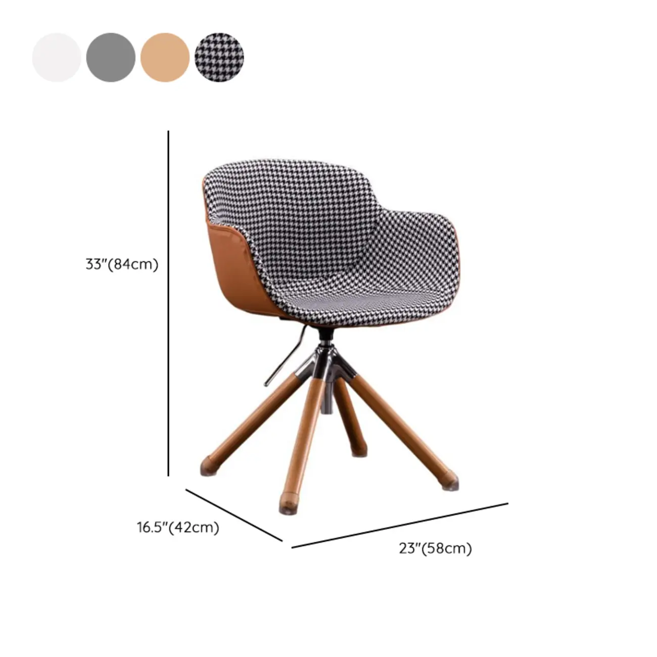 Modern Mid-Back Adjustable Swivel Armrest Office Chair #size