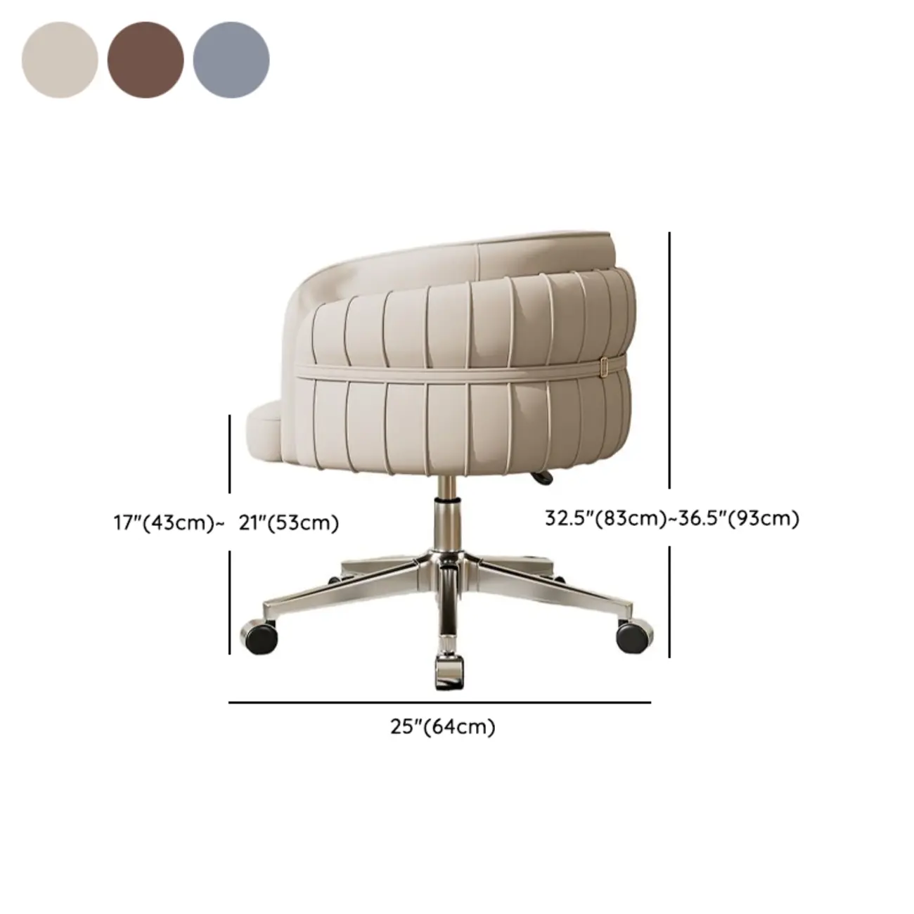 Modern Leather Low Back Adjustable Ergonomic Office Chair #size