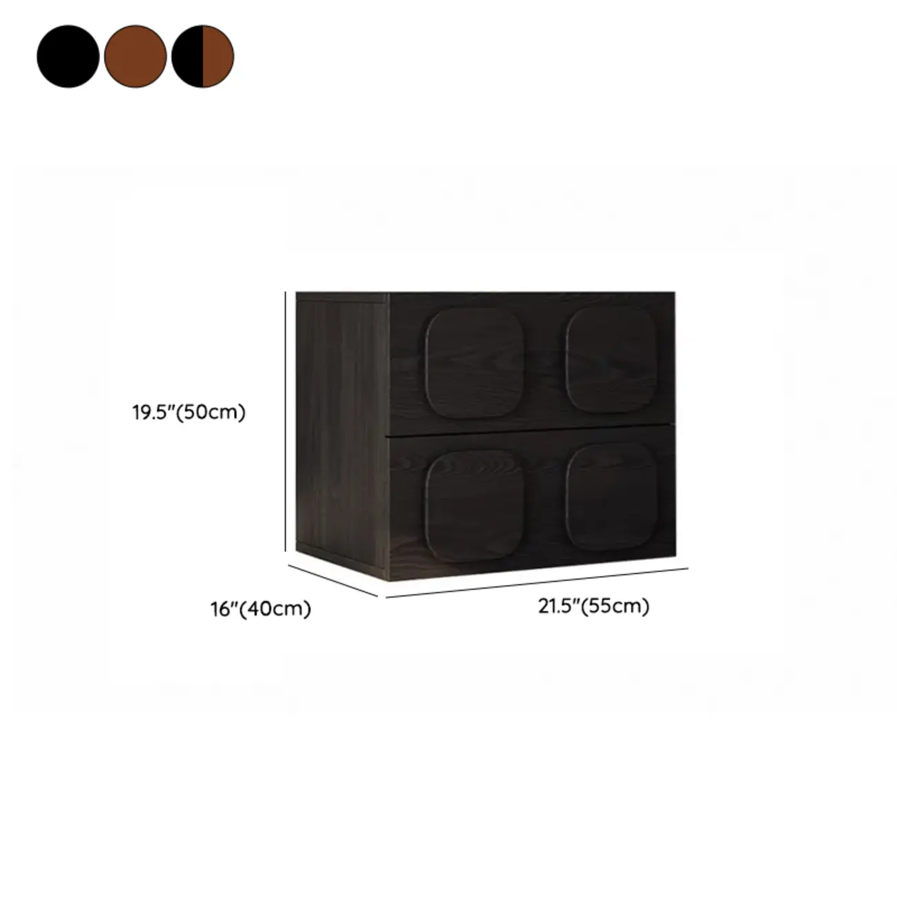 Black Modern Woodern Horizontal Combo Dresser with Storage #size