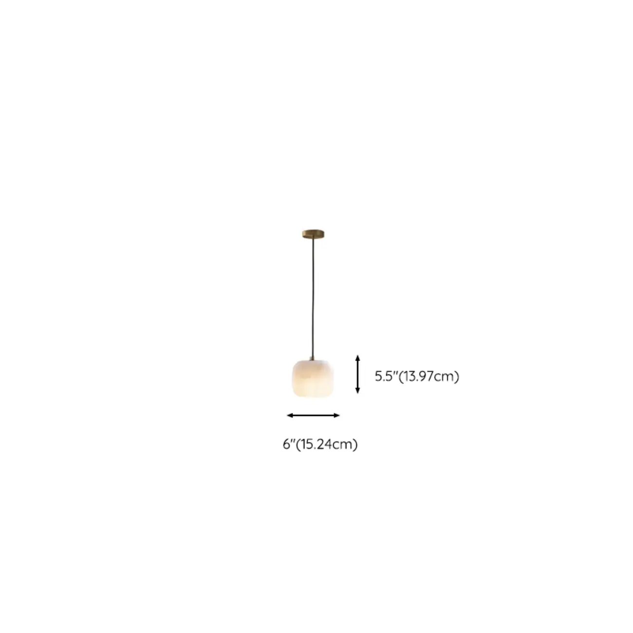 Minimalist Organic Geometric Alabaster Pendant Light #size