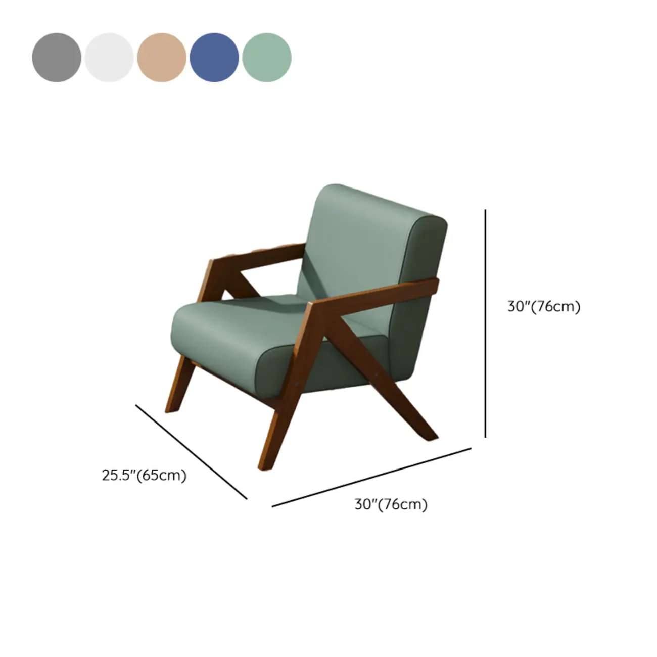 Arm Chair Linen Faux Leather Living Room #size