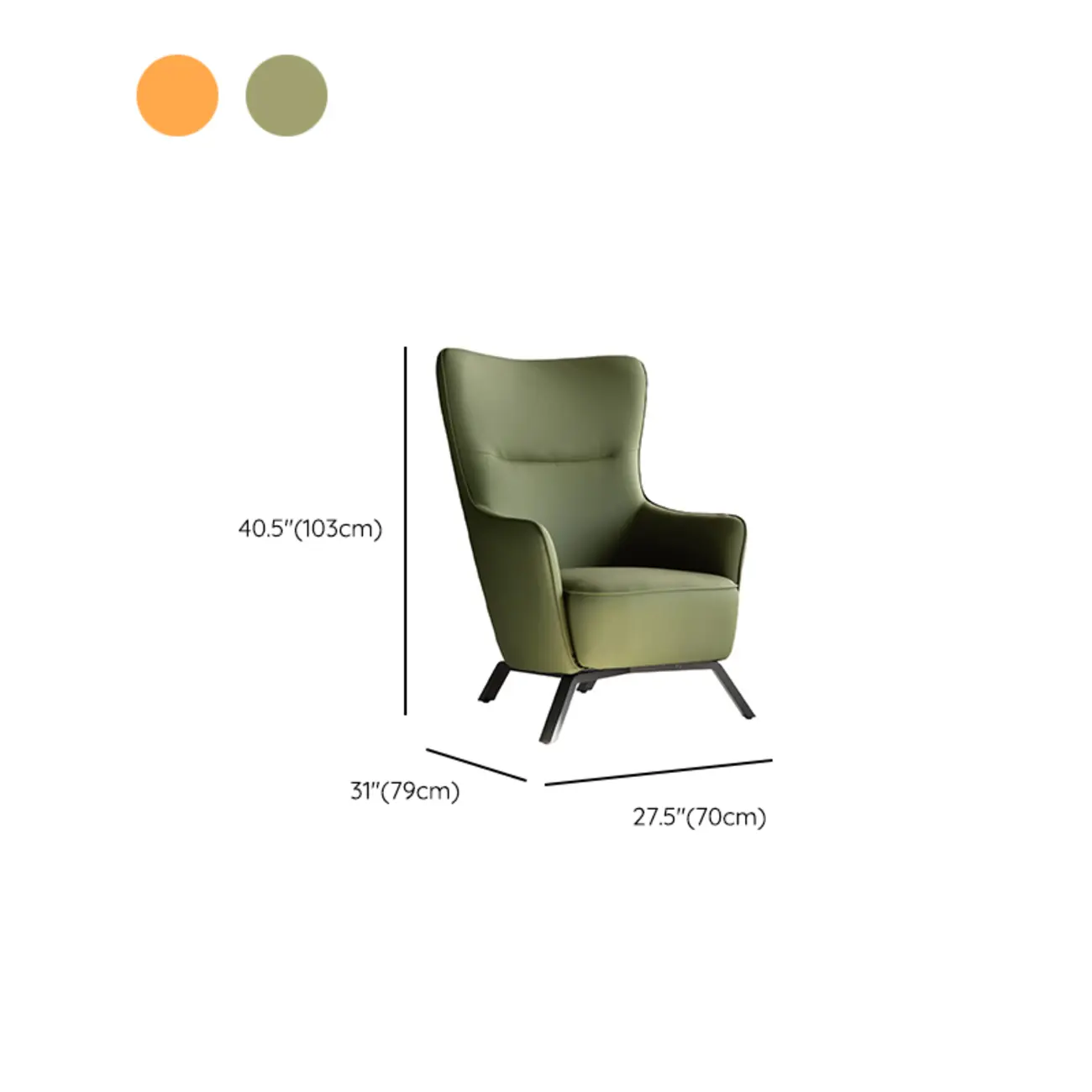 Small Accent Chair Faux Leather Living Room #size