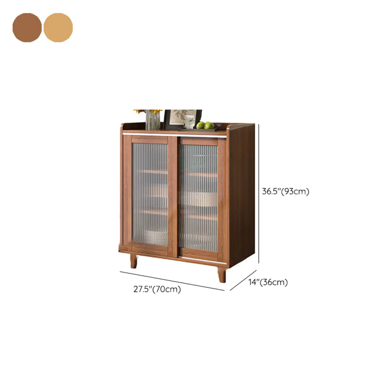 Modern Wood Buffet with Sliding Doors and Drawers #size