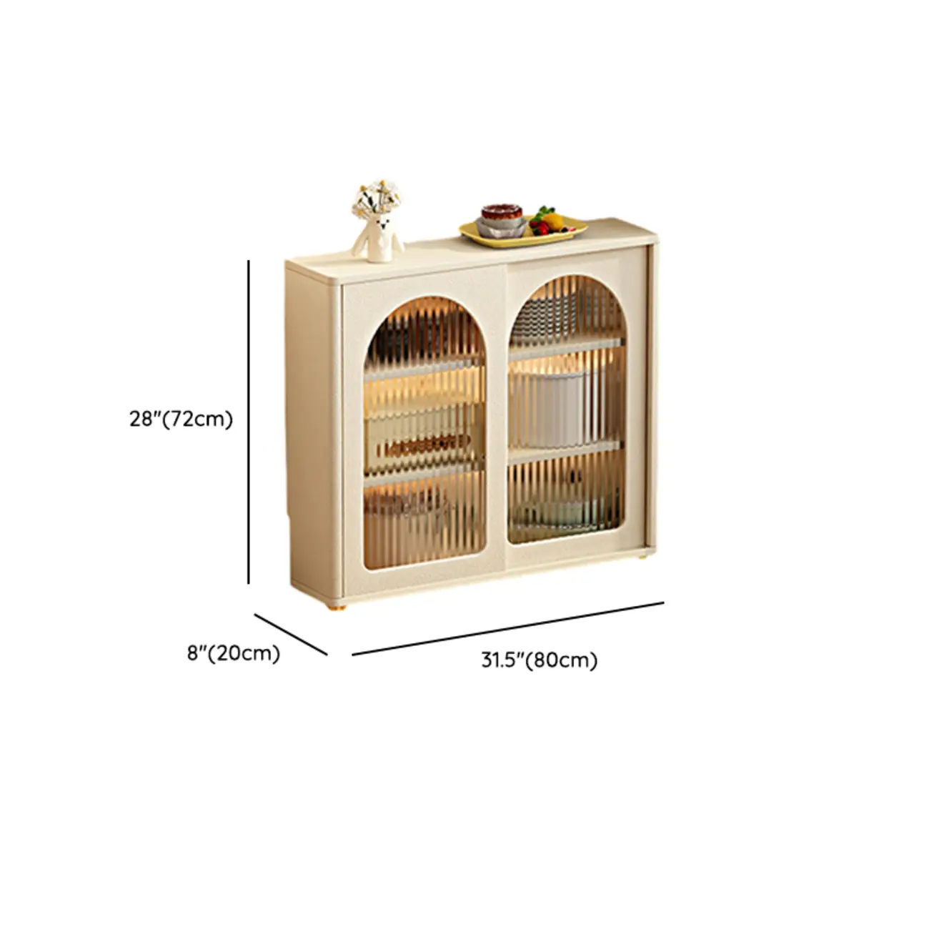 Modern Black Slab Cabinet Sideboard with Storage #size