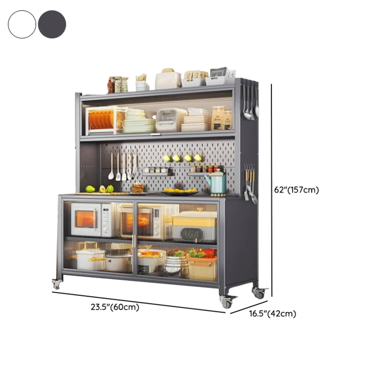 Modern Metal Adjustable Shelving Narrow Sideboard #size