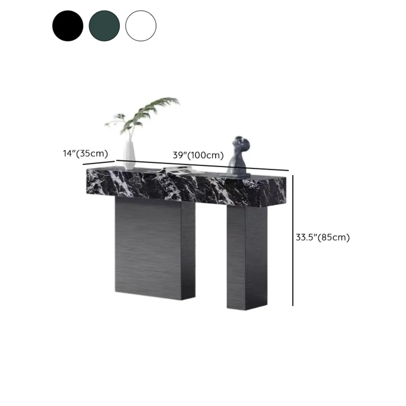 Luxury Stone Top Console Table With Stainless Steel Base #size