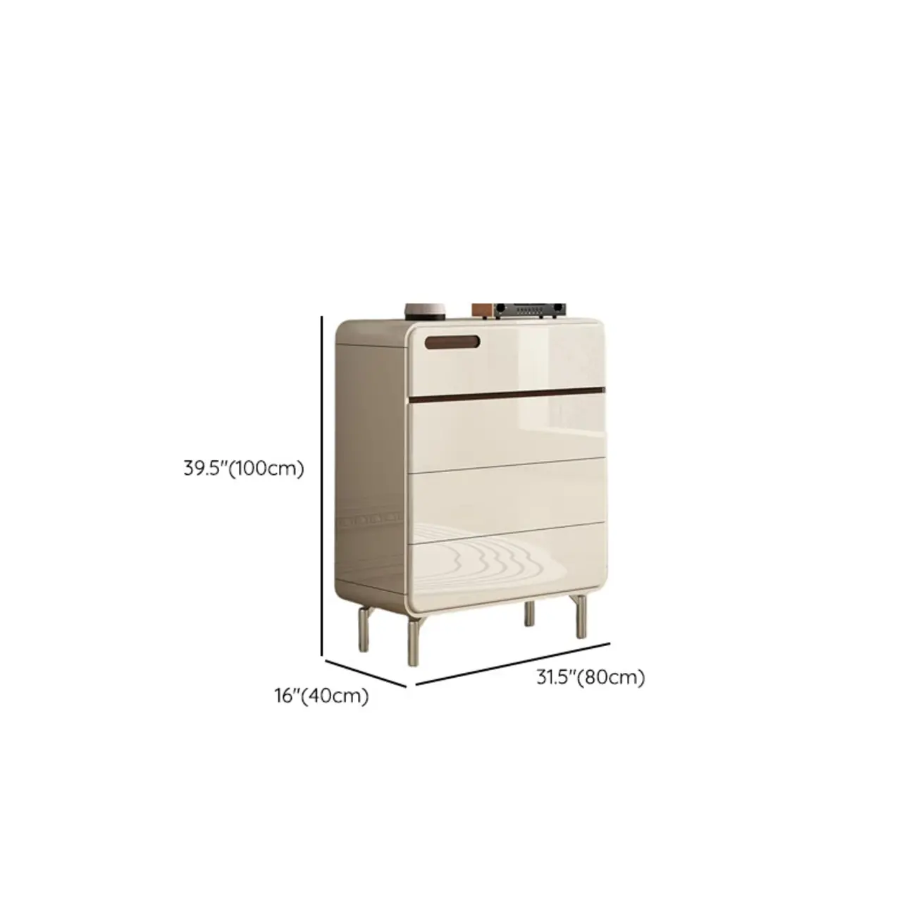 Contemporary 6-drawer White Wooden Bedroom Dresser #size