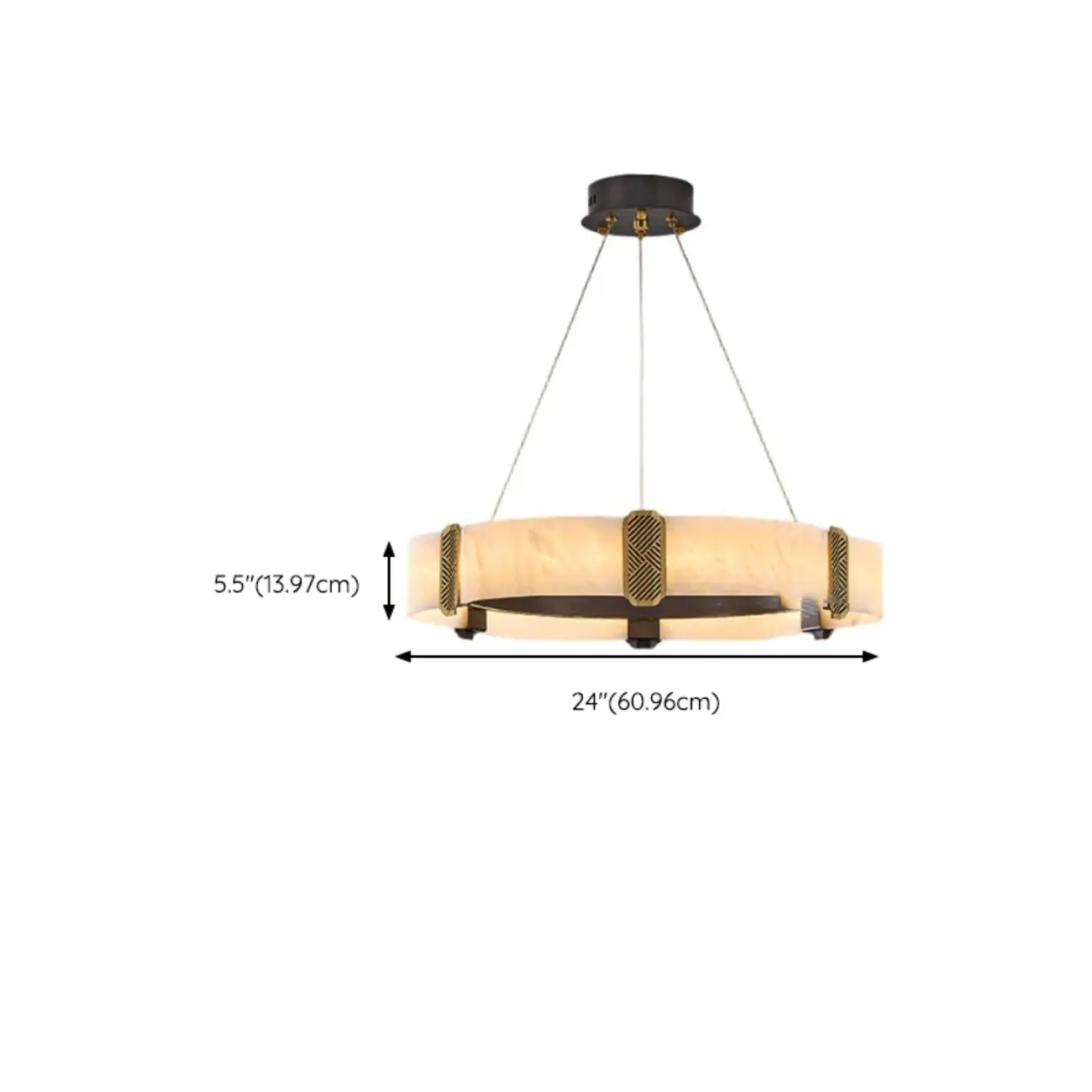 Contemporary Ring Metal Alabaster Chandelier Light Image - 13 | homeyfad