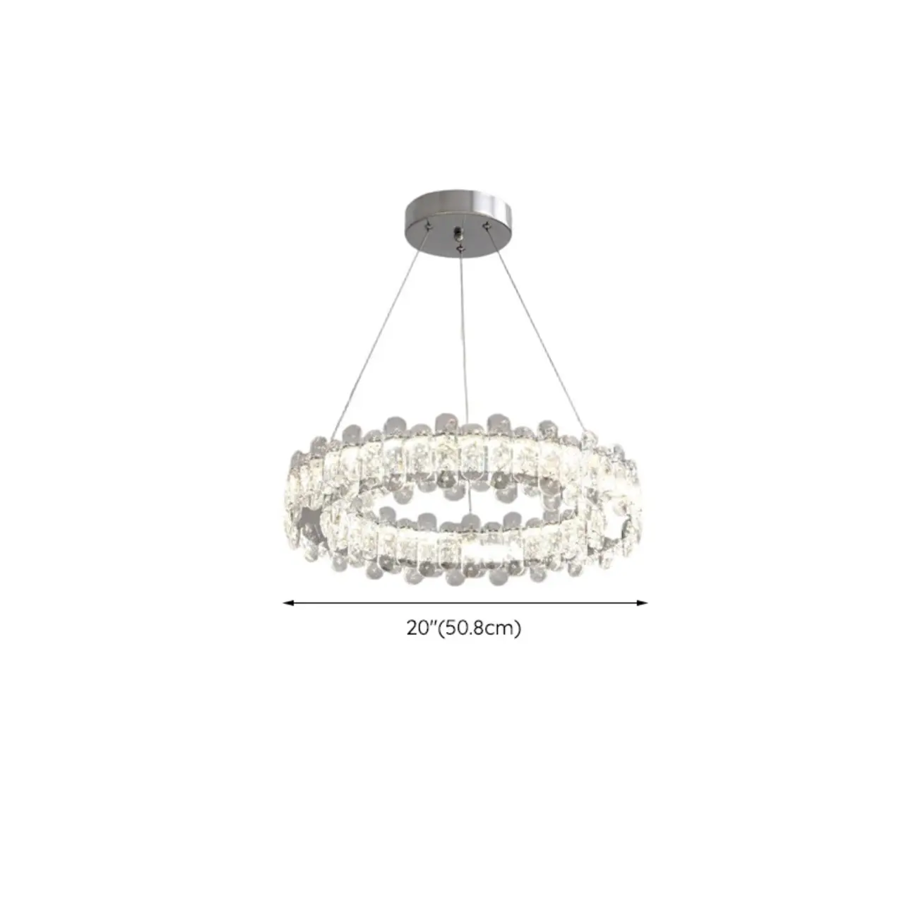 Gold Crystal Circular Glass Beads Modern Chandelier #size