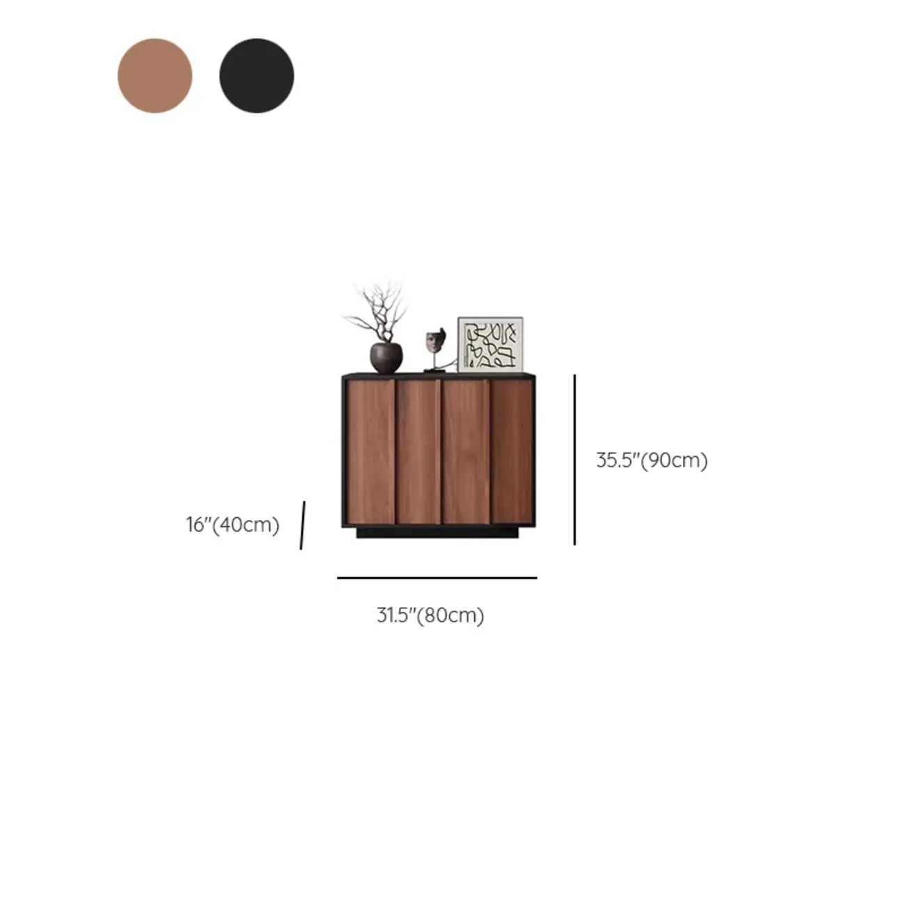 Modern Wood Buffet with Alterable Shelf and Drawers #size