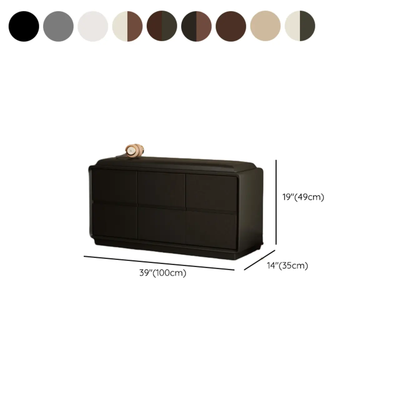 2-tier Modern Upholstered Shoe Bench With Storage #size