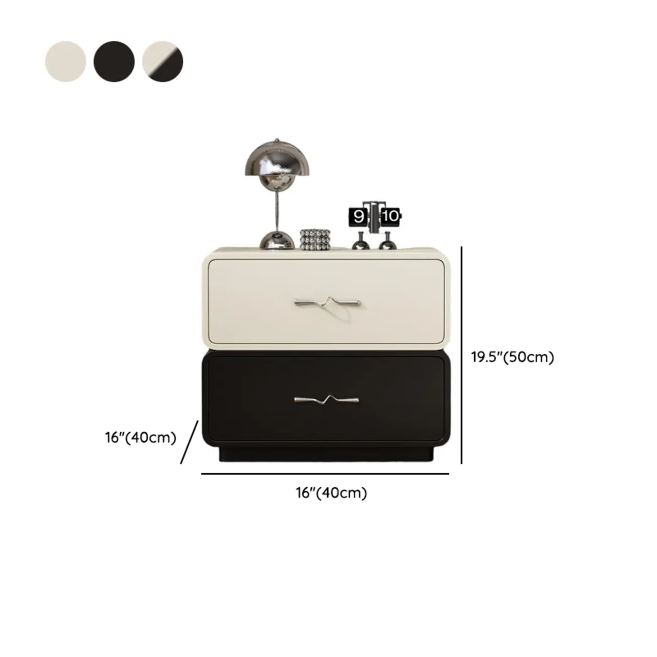 Modern Wooden Nightstand with Drawer Storage #size