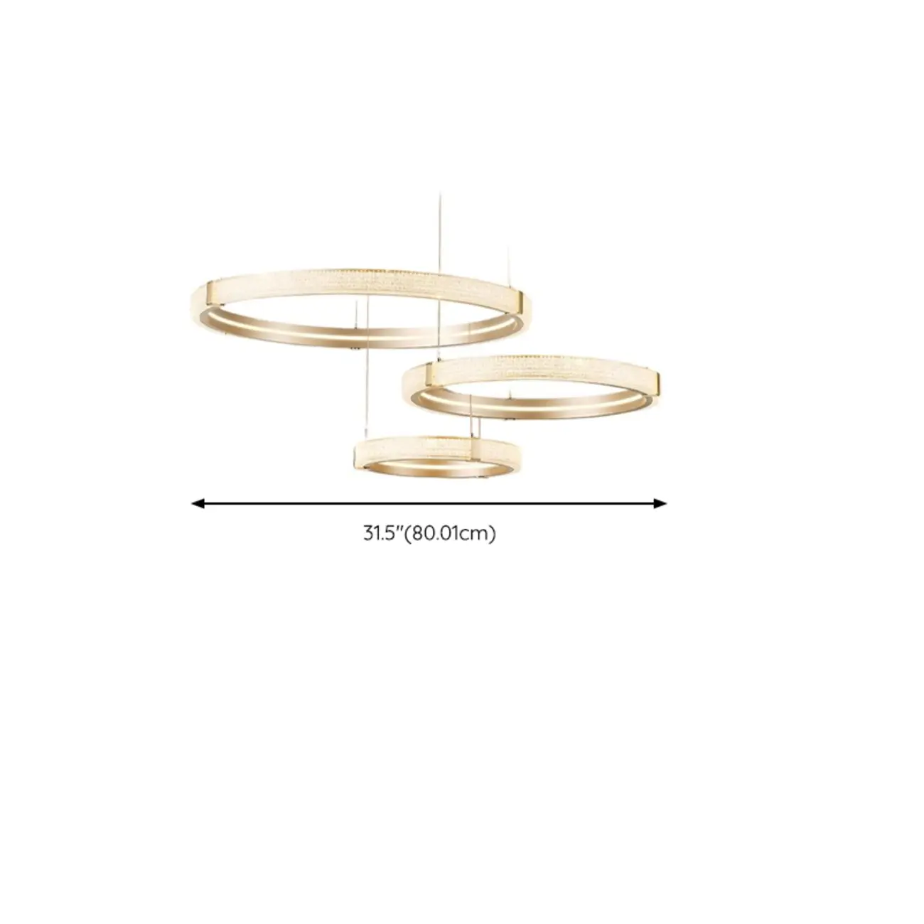 Gold Circular Crystal Ring Modern Chandelier Light #size