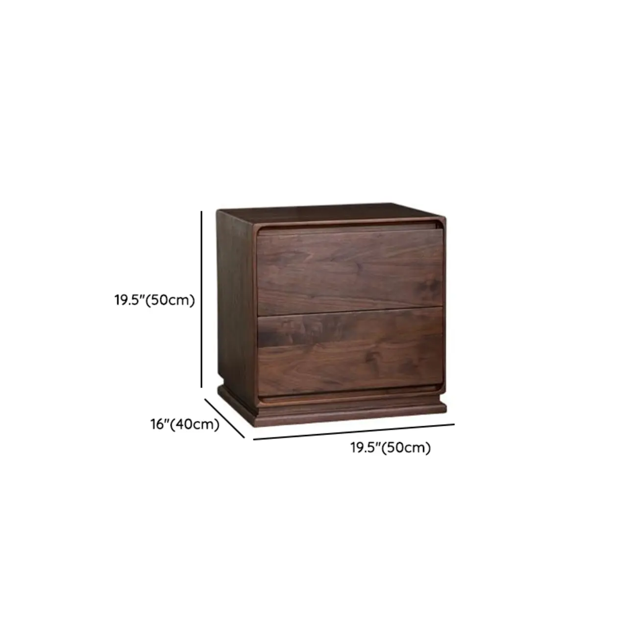 Compact Modern Wood Drawer Nightstand #size