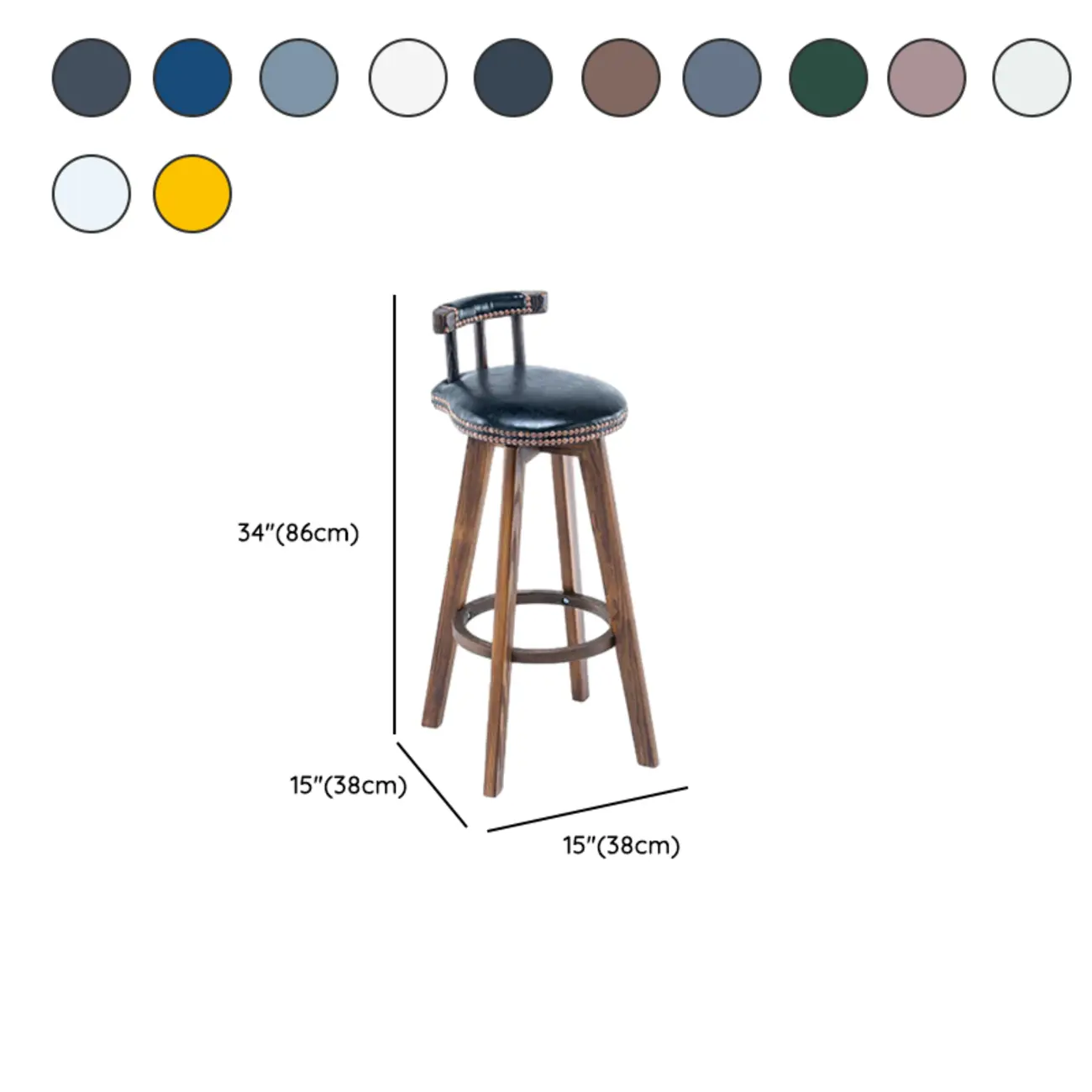 Bar Height Swivel Leather Modern Bar Stools #size
