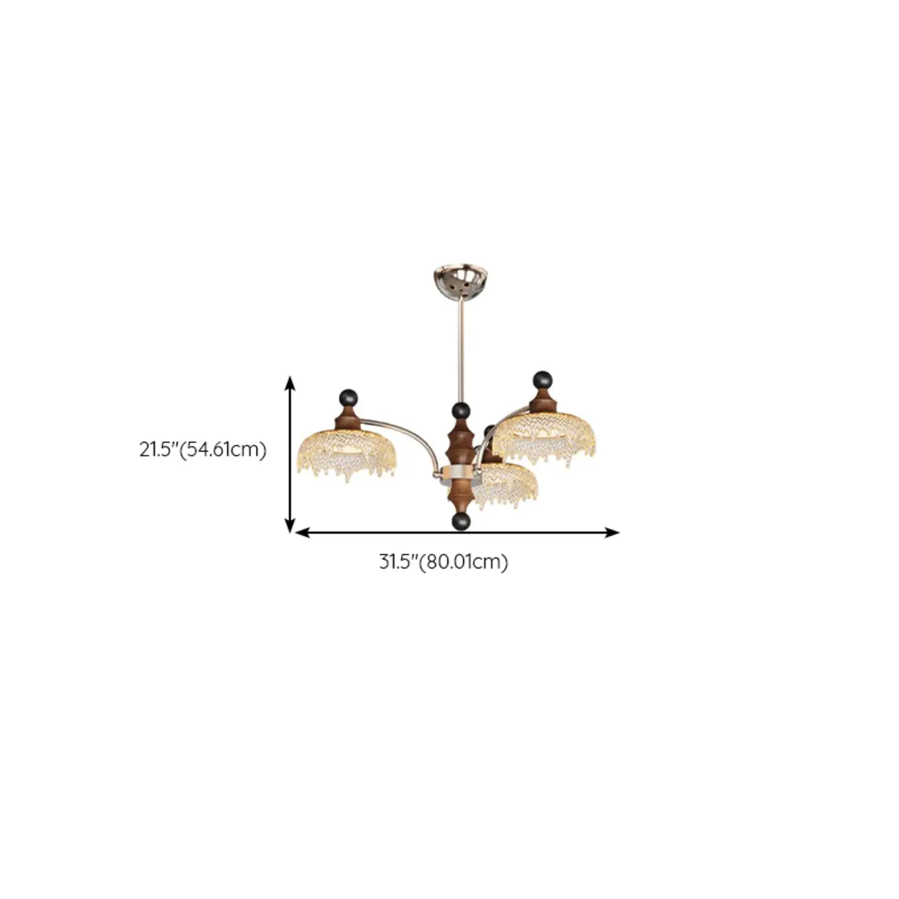 Black Crystal Wood Branch Modern Crystalline Chandelier #size