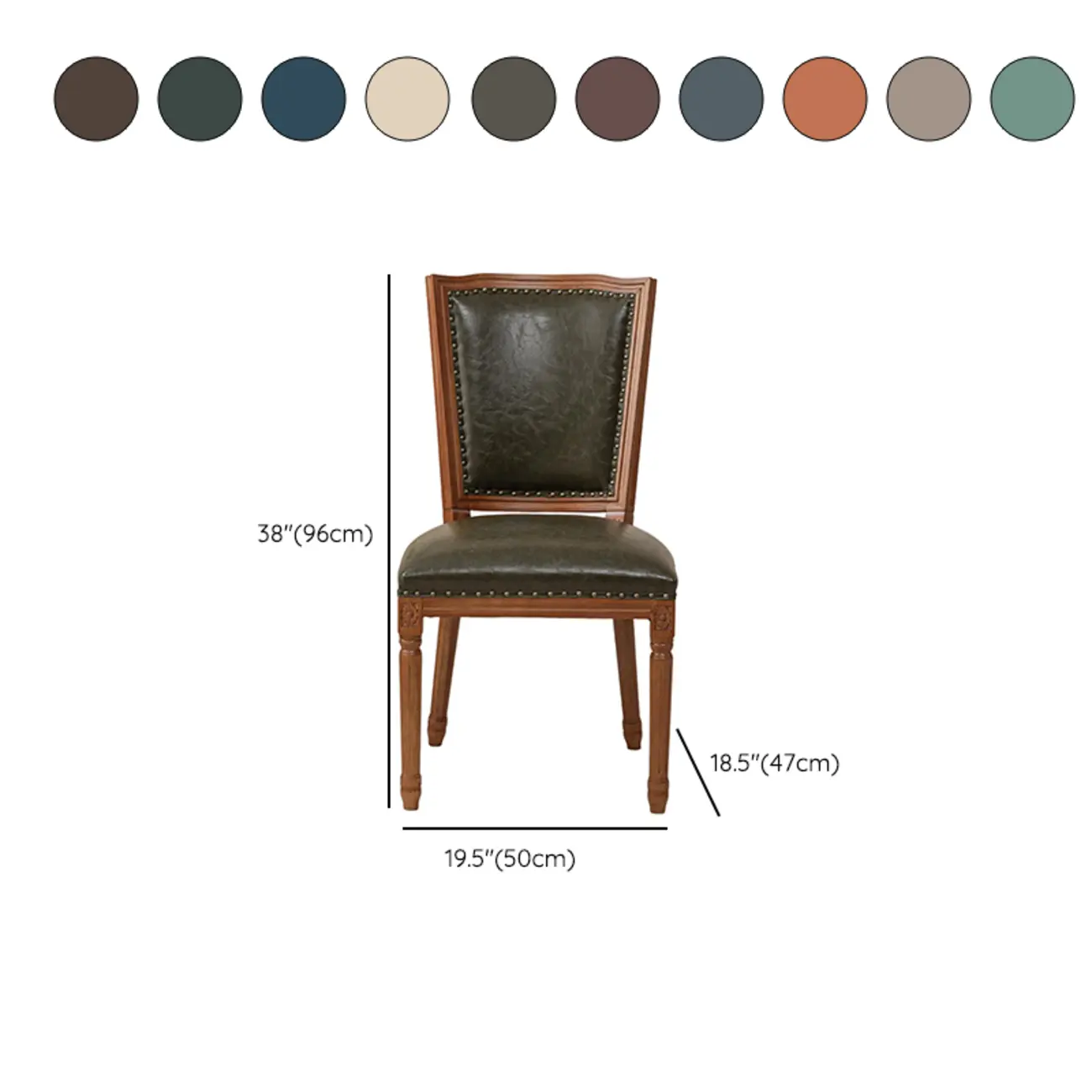 Mid Century Modern Solid Back Armless Wooden Dining Chairs #size