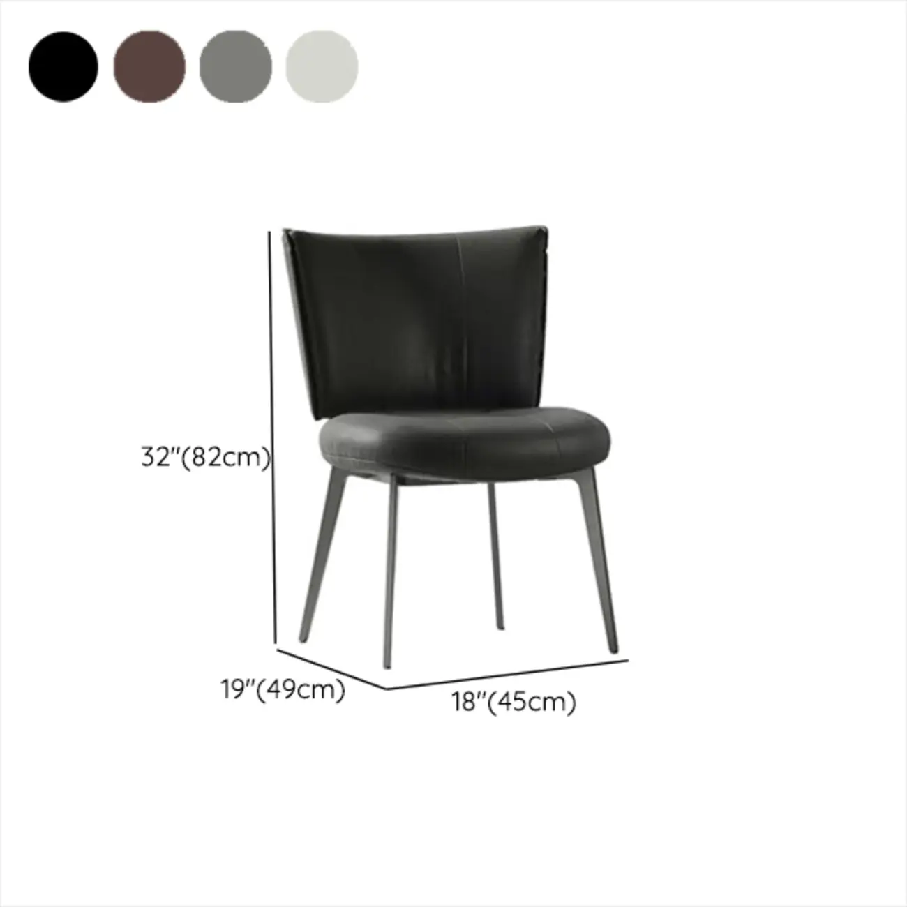 Urban Chic Curved Back Upholstered Trufted Dining Chairs #size