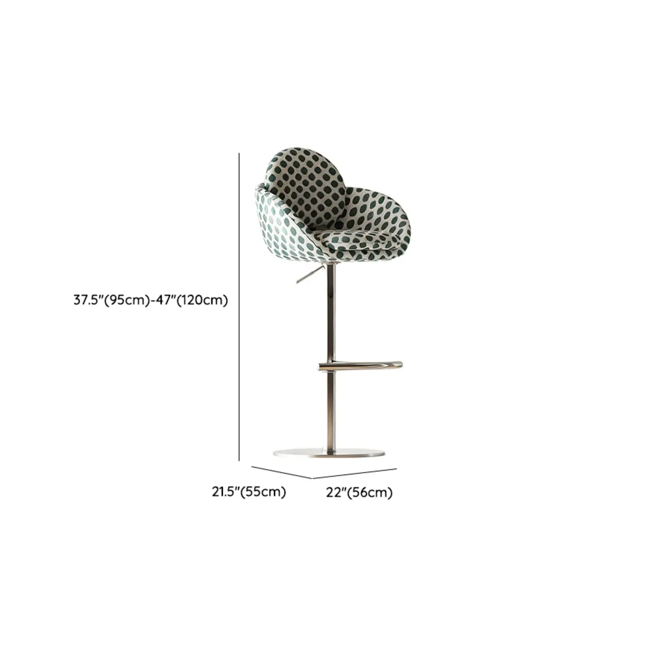 Modern Swivel Fabric Upholstered Bar Stools Stainless Steel Image - 9