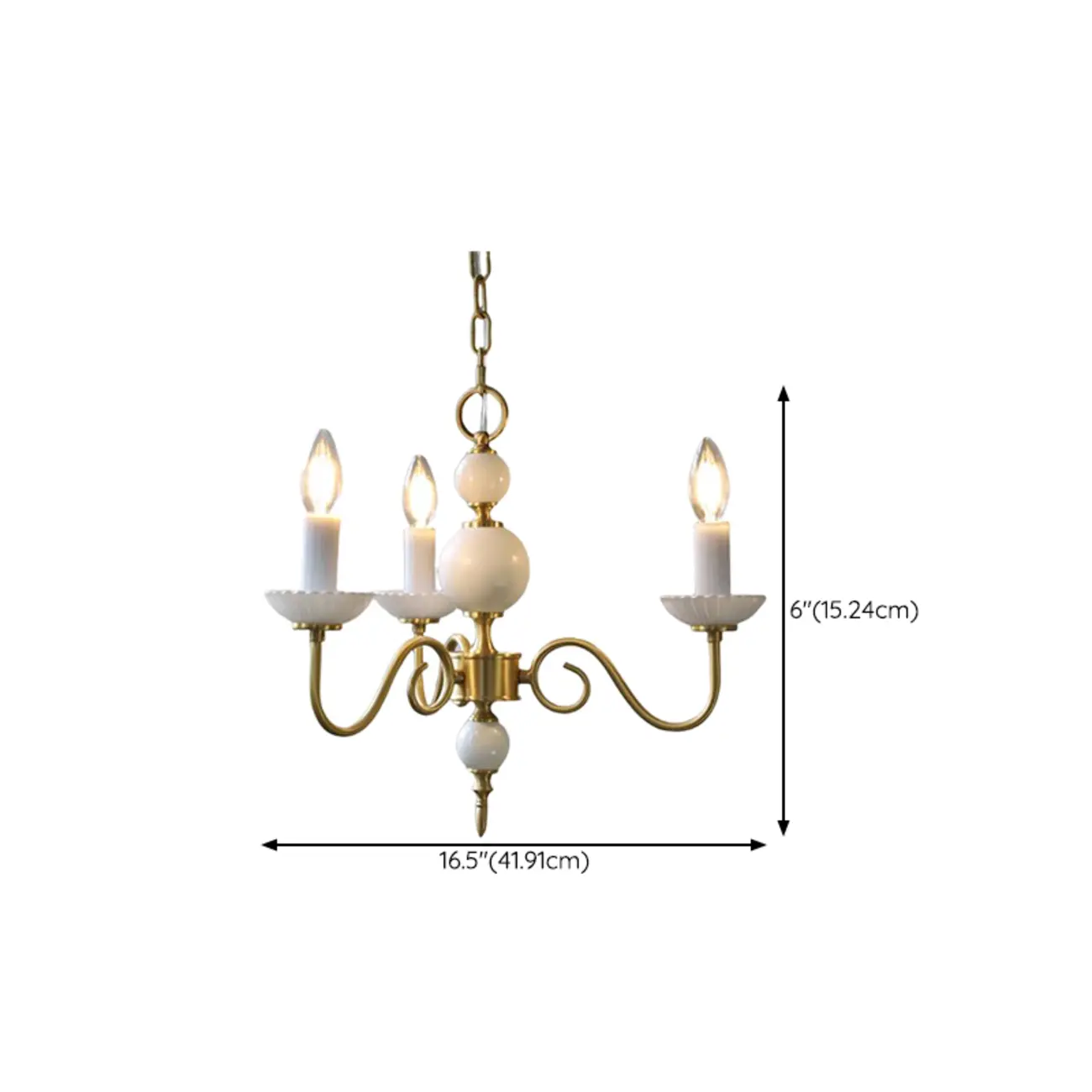 Retro Classic White Candelabra Chain Chandelier Dining Room #size