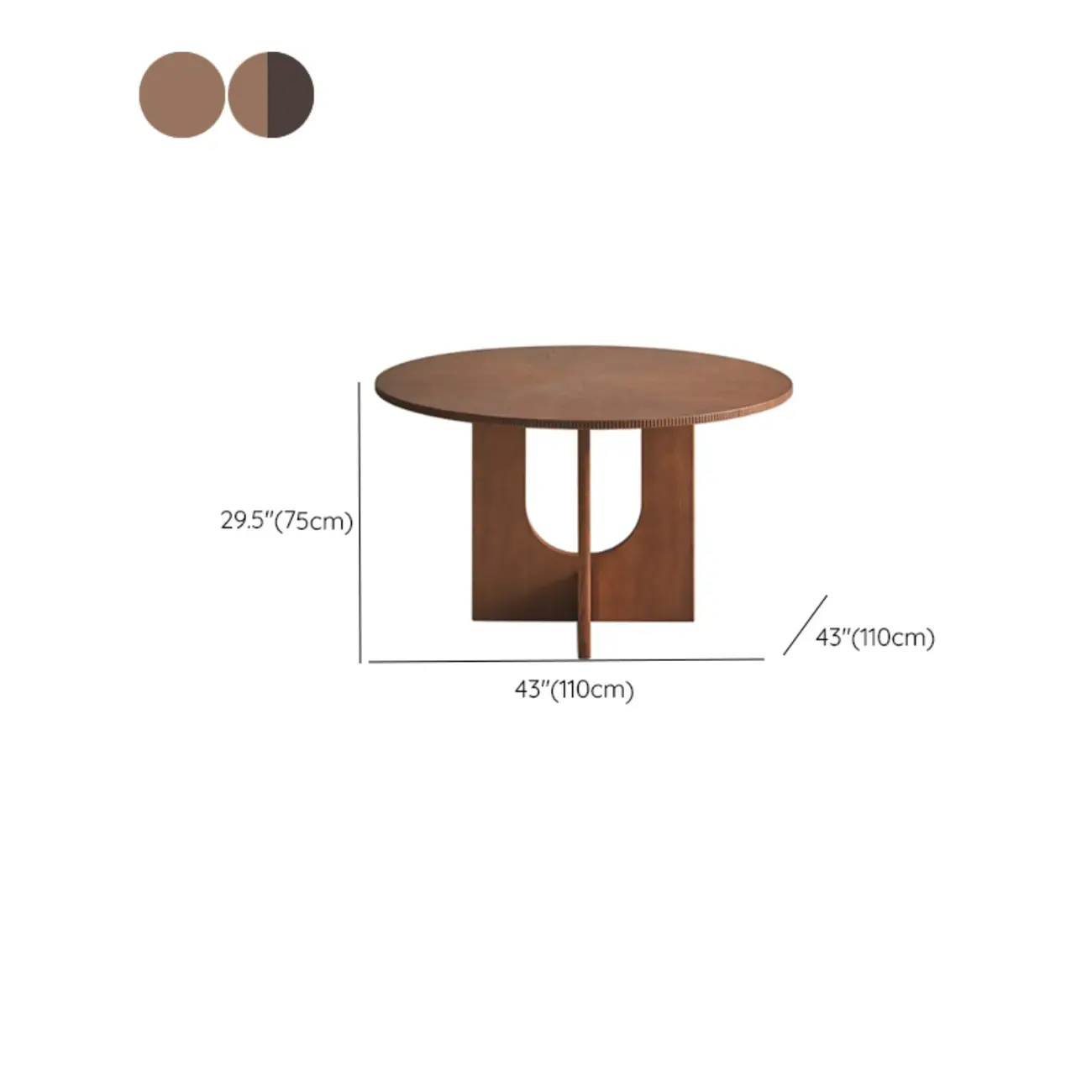 Modern Round Marble Top Pedestal Dining Table #size