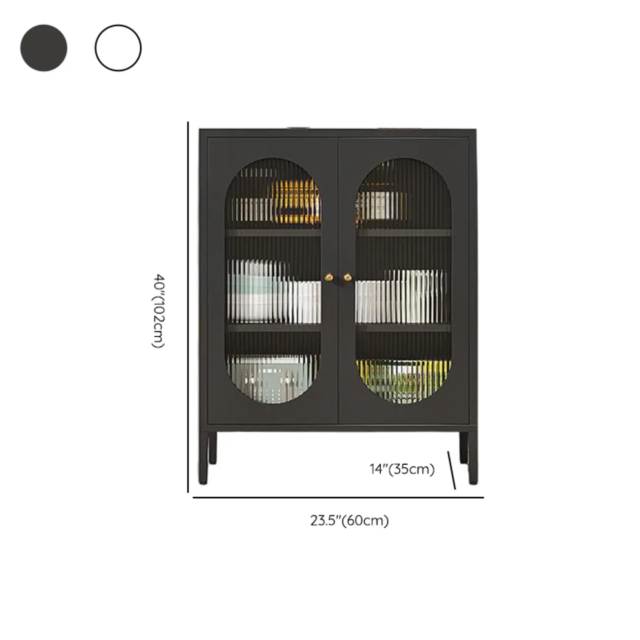 Modern Metal Buffet with Adjustable Shelf, 2/3 Doors #size