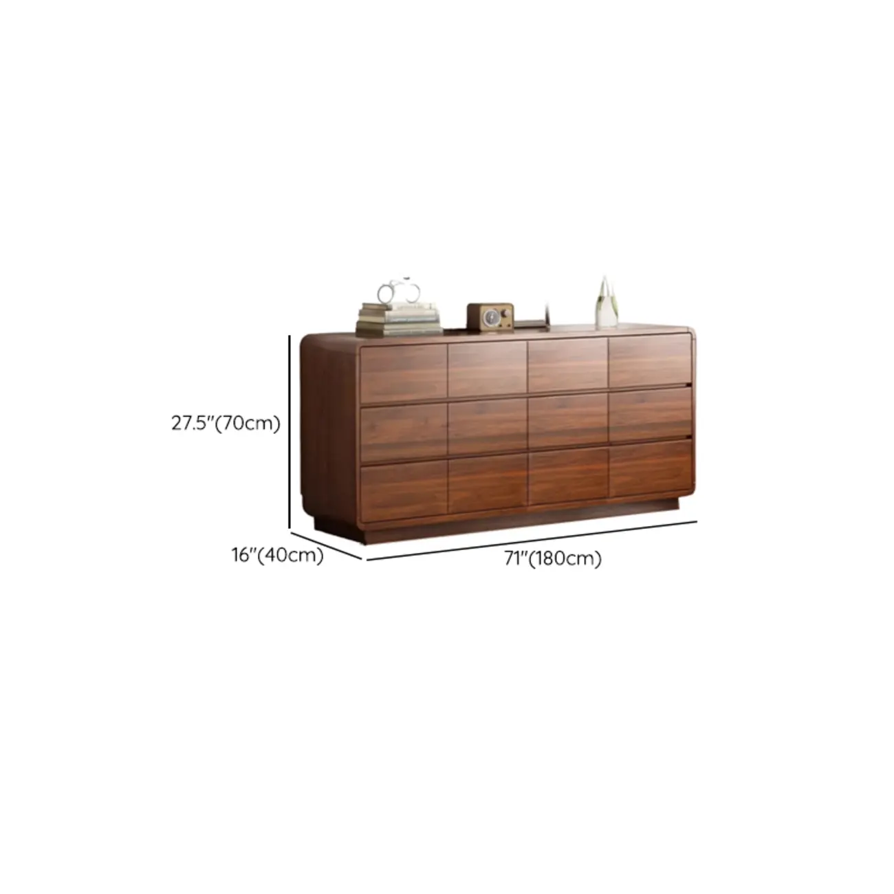 Brown Contemporary Wooden Vertical Bachelor Chest #size
