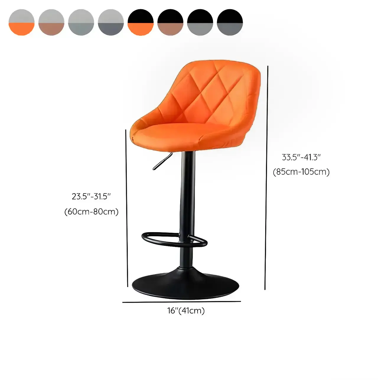 Modern Bucket Leather Swivel Adjustable Bar Stool Image - 55