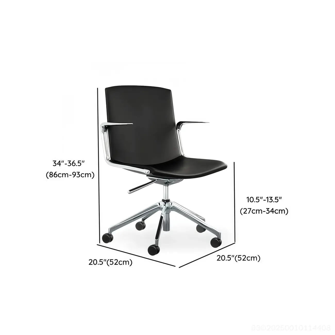 Modern Leather Adjustable Swivel Armrests Office Chair #size